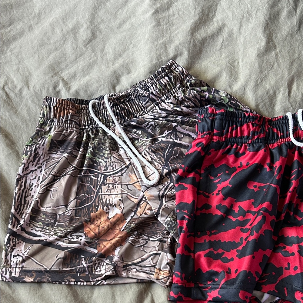 Camo and Red Women's Athletic Shorts